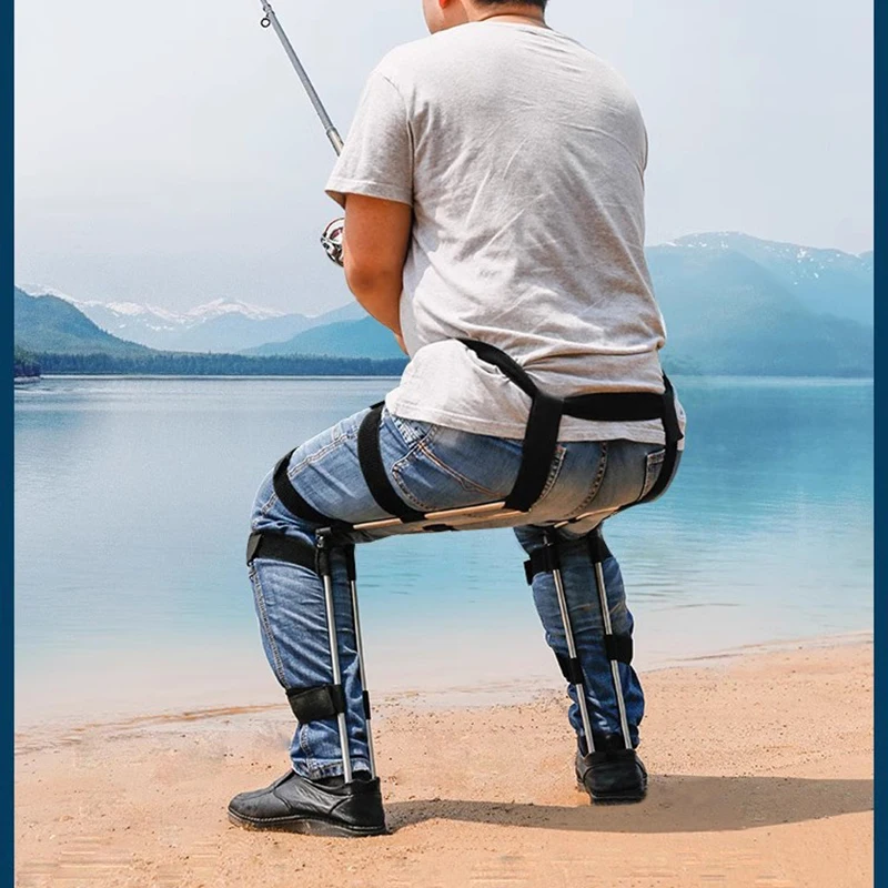 Portable sports wearable invisible seat folding stool Exoskeleton wearable chair fishing travel multi-function seat