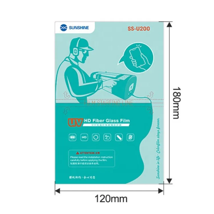 Sunshine SS-U200 UV Fiberglass Film Screen Protector with UV Light Box for Film Cutting Machine