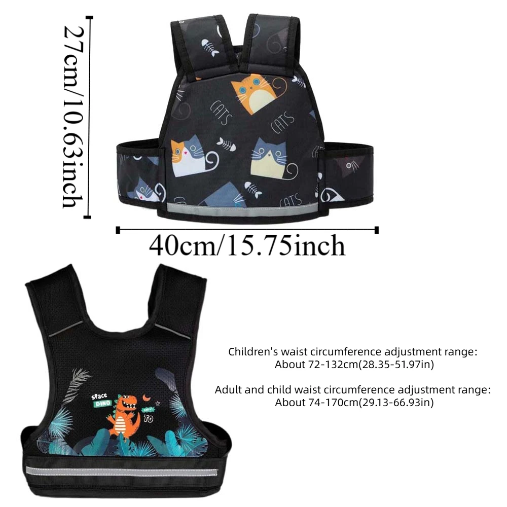 Composite Sponge Motorcycle Seat Vest Strap Adjustable Sturdy Safety Seat Harness Oxford Cloth Polyester Chest Safe Belt