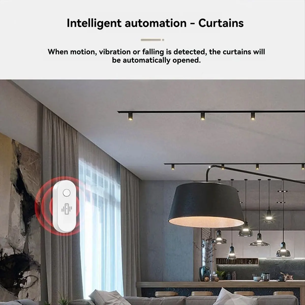 Smart WiFi Vibration Sensor Alarm Wireless Vibration Detector Alert Real-Time Activity & Shock Detection Black