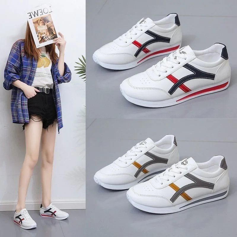 Frühling Herbst Damen Low-Top Sneakers Retro Weichsohlige Flache Atmungsaktive Campus-Schuhe Mädchen Casual Laufschuhe Freizeitschuhe