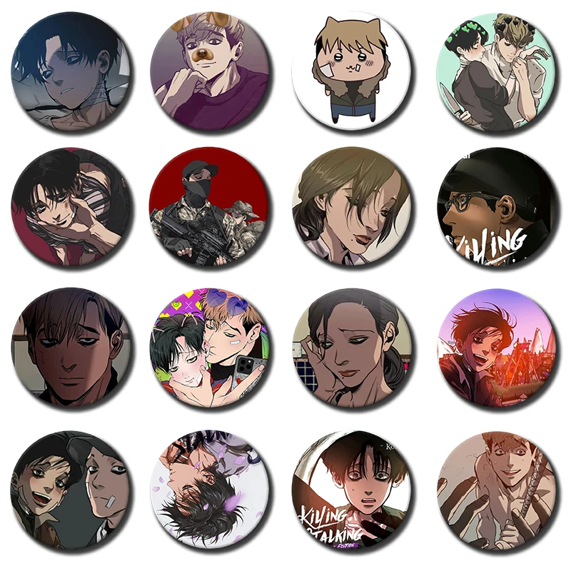58mm 1PC K-Killing S-Stalking Korean Manga Round Badges Pins Bag Clothing Decorations Collectibles Gifts for Friends