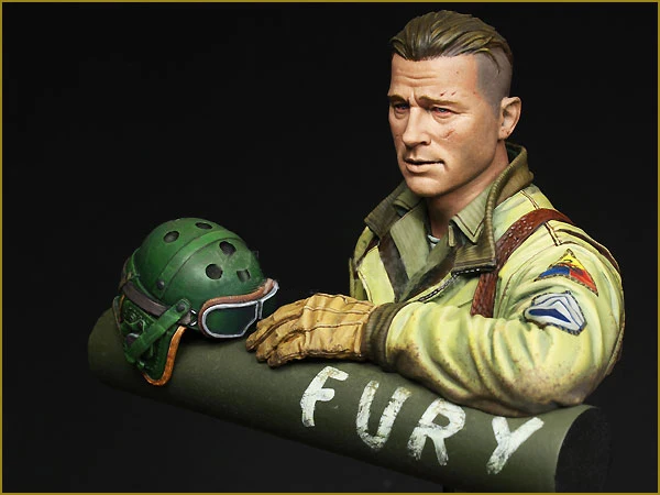 1:10Scale Die-cast Resin Movie Fury Brad Pitt Character Scene Model Resin Assembly Model Free Shipping