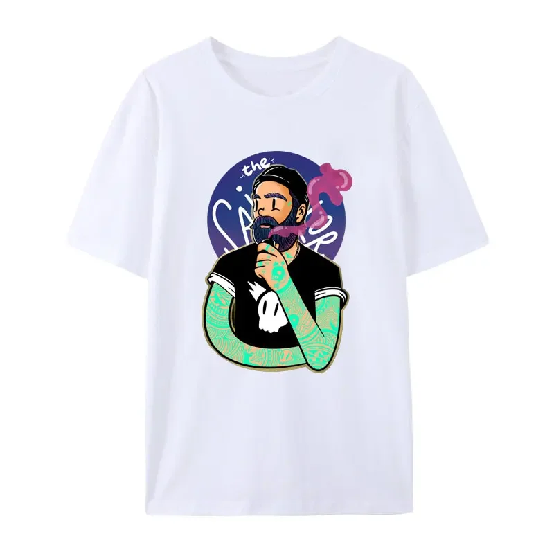 Funny The SailorMan and Tobacco Pipe Print T Shirt Hip-hop Popular Fashion Hipster Streetwear Summer Short-sleev Casual Tops