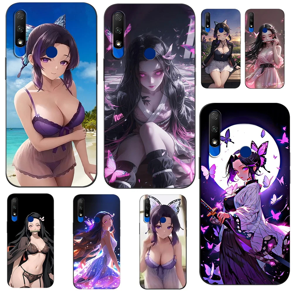 For Honor 9X Global Case Honor 9X Premium Case Cover On Huawei Honor 9X Premium STK-LX1 black tpu case Demon Slayer NezukoBikini