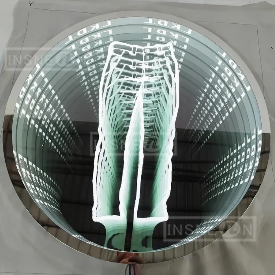 Custom Infinity Mirror 3D Sign Light Box Wall Decor Business Modern Art Logo Personalized RGB LED Track Channel Letter Store