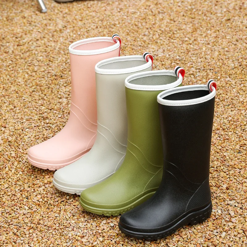 Mid Calf Rubber Boots Women Rain Shoes Waterproof Galoshes Woman Working Garden Rain Boots Puddle Water Shoes Botas De Lluvia