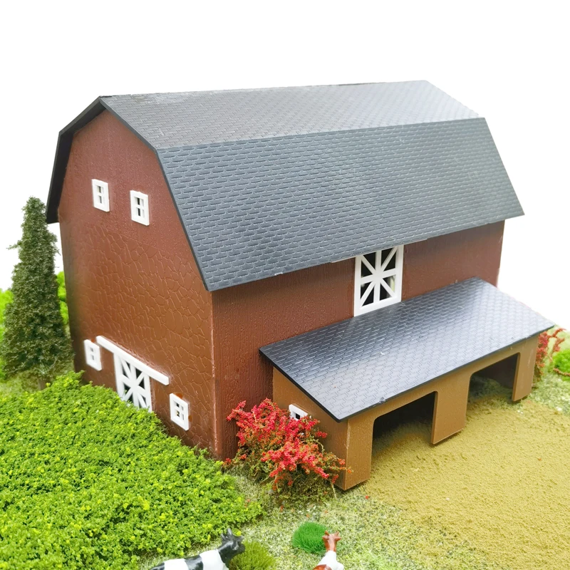 1/87 Ho Scale Deluxe Barn Chicken Coop Model Livestock Shed Building House Plastic Architecture Scale Train Railroad Layout