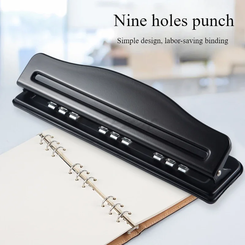 B5 Loose Leaf Hole Puncher Office School Supplies Notebook DIY Reports 9 Hole Punch for Craft Paper Office Home Studio