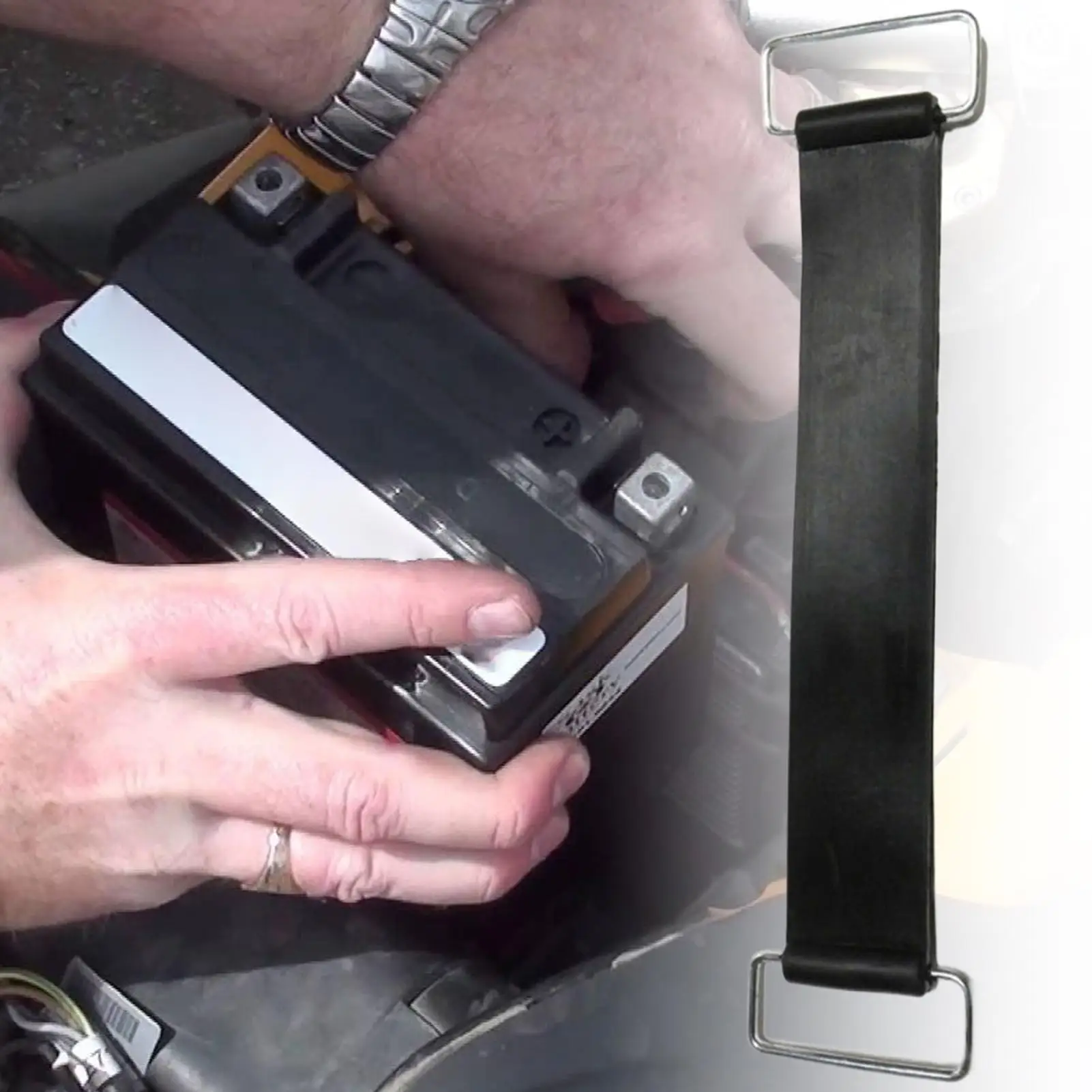 

Motorcycle Battery Tie Down Strap Fixed Strap Stretchable Battery Tie for Motorcycle Sturdy Battery Strap Replacement Secure