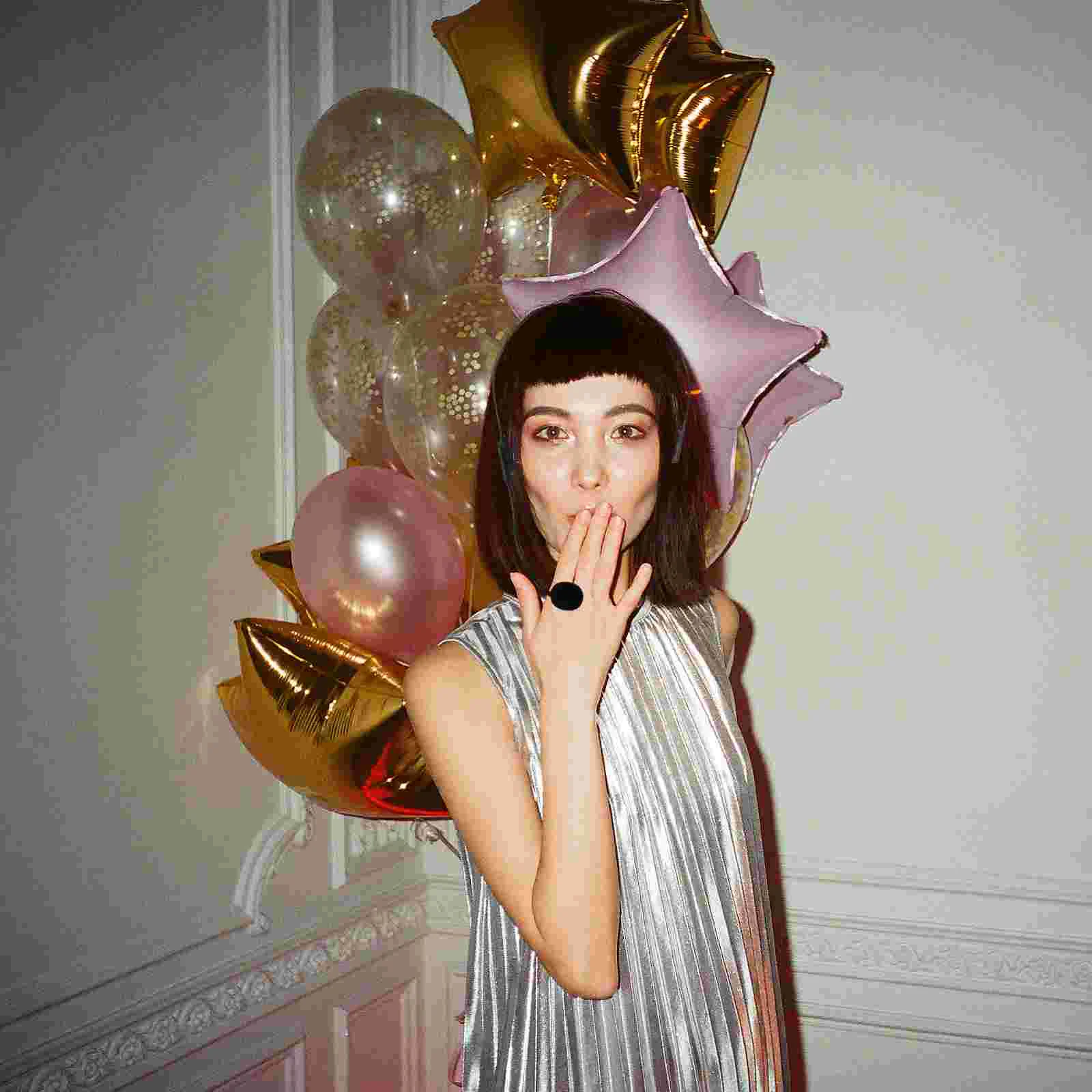 연예인 드레싱 헤드셋 어린이 할로윈 의상 가짜 마이크 블랙 마이크 소품 헤드폰