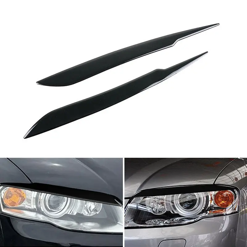 

Piano Black Car Styling Headlight Eyebrow Trim Cover Accessories For Audi A4 B7 S4 2006 2007
