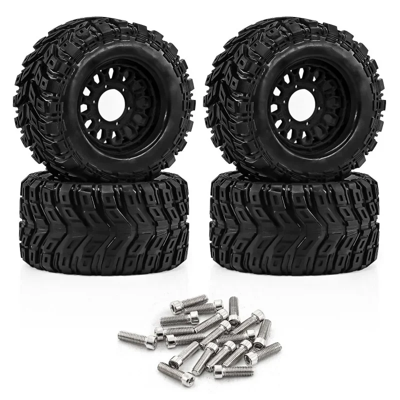 

4PCS 1/10 12/14/17mm RC Monster Truck High Grip Big Tires Wheels Upgrade Parts for ARRMA BIGROCK Trxs Rustler Hoss