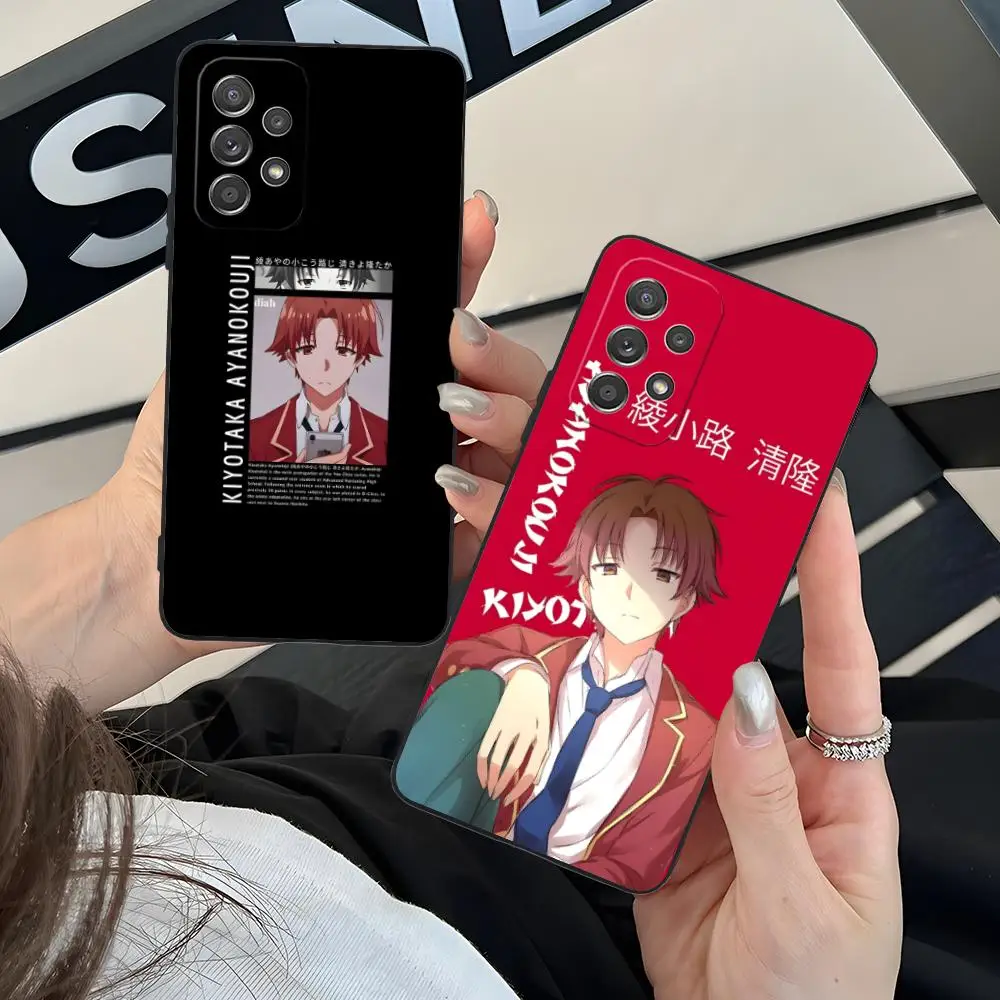 

Чехол для телефона Classroom Elite Ayanokoji для Samsung Galaxy A73 72 71 70 56 55 54 53 52 36 35 34 23 16 15 5G, черный чехол Luxury