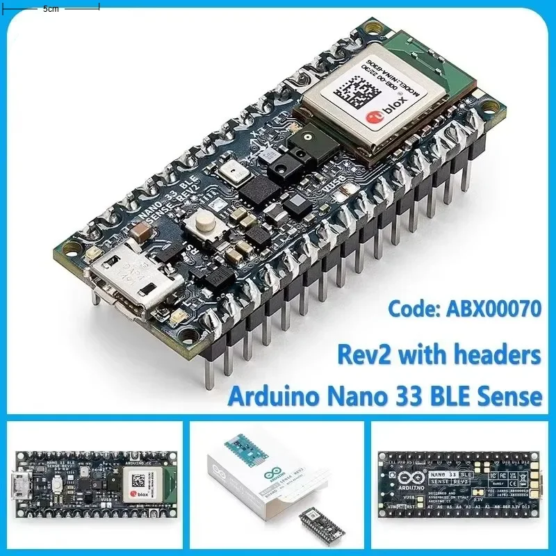 Arduino Nano 33 BLE Sense Rev2 with headers ABX00070 3.3V AI