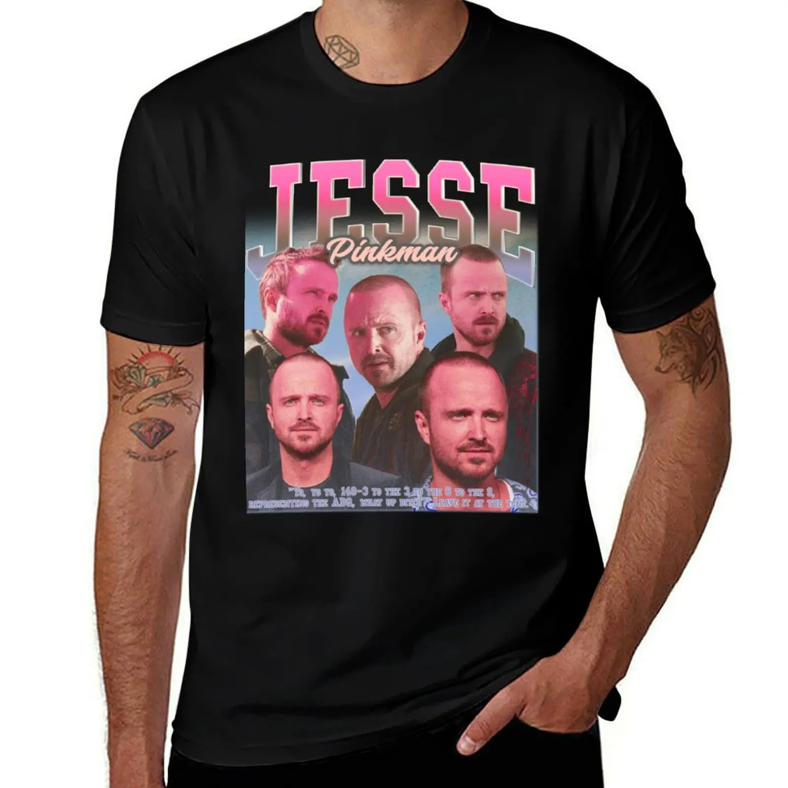 JESSE PINKMAN FAN Vintage 90s Rap Style, Jesse Pinkman Fan Bootleg Fan T-Shirt Big and Tall Crew Neck Tee T-Shirt
