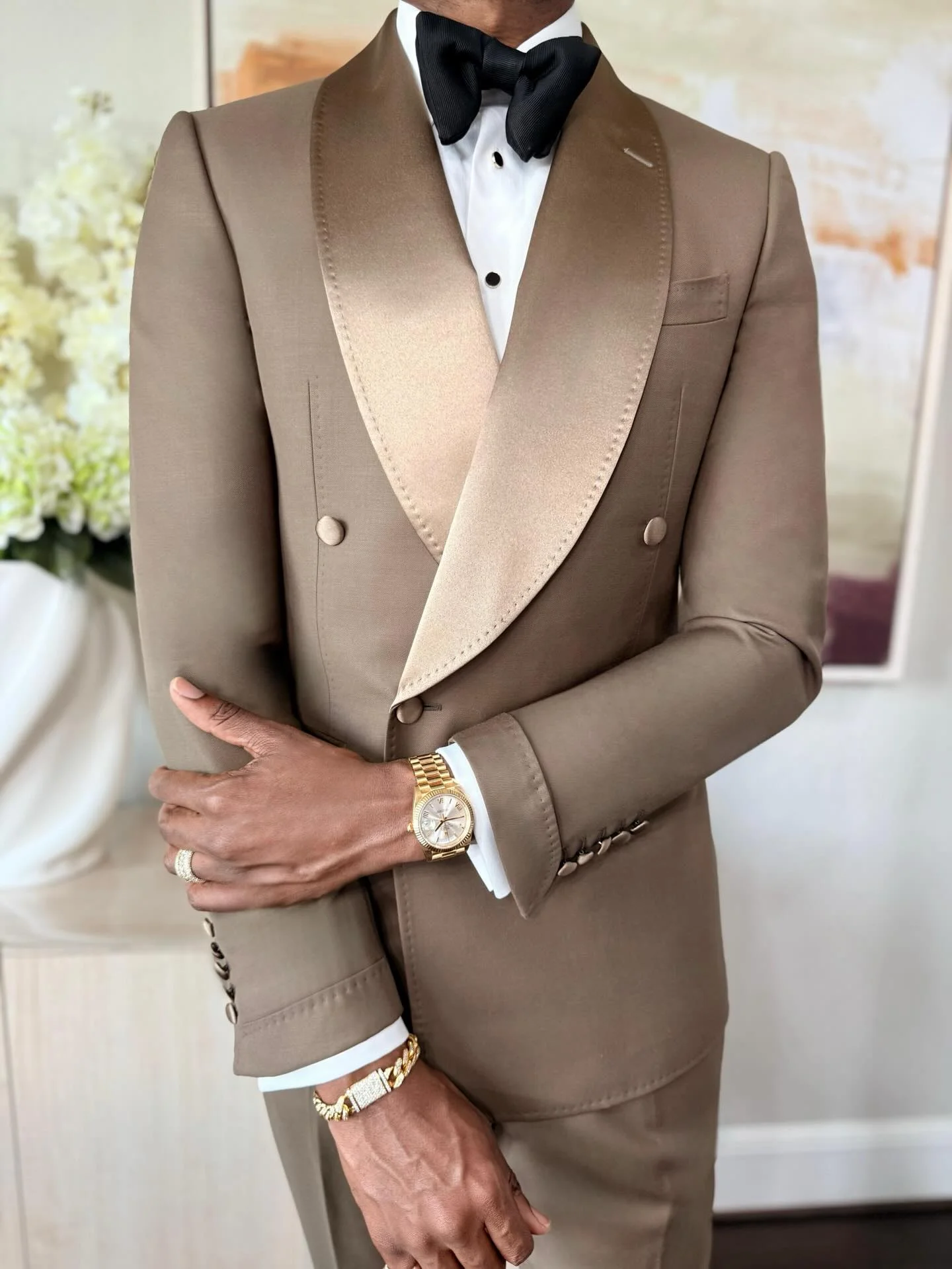 

Gwenhwyar New Arrival Royal Blue Satin Suit Fit 2 Pieces Formal Wedding Groom Ball Custom Tuxedo Men Banquet Party Blazer