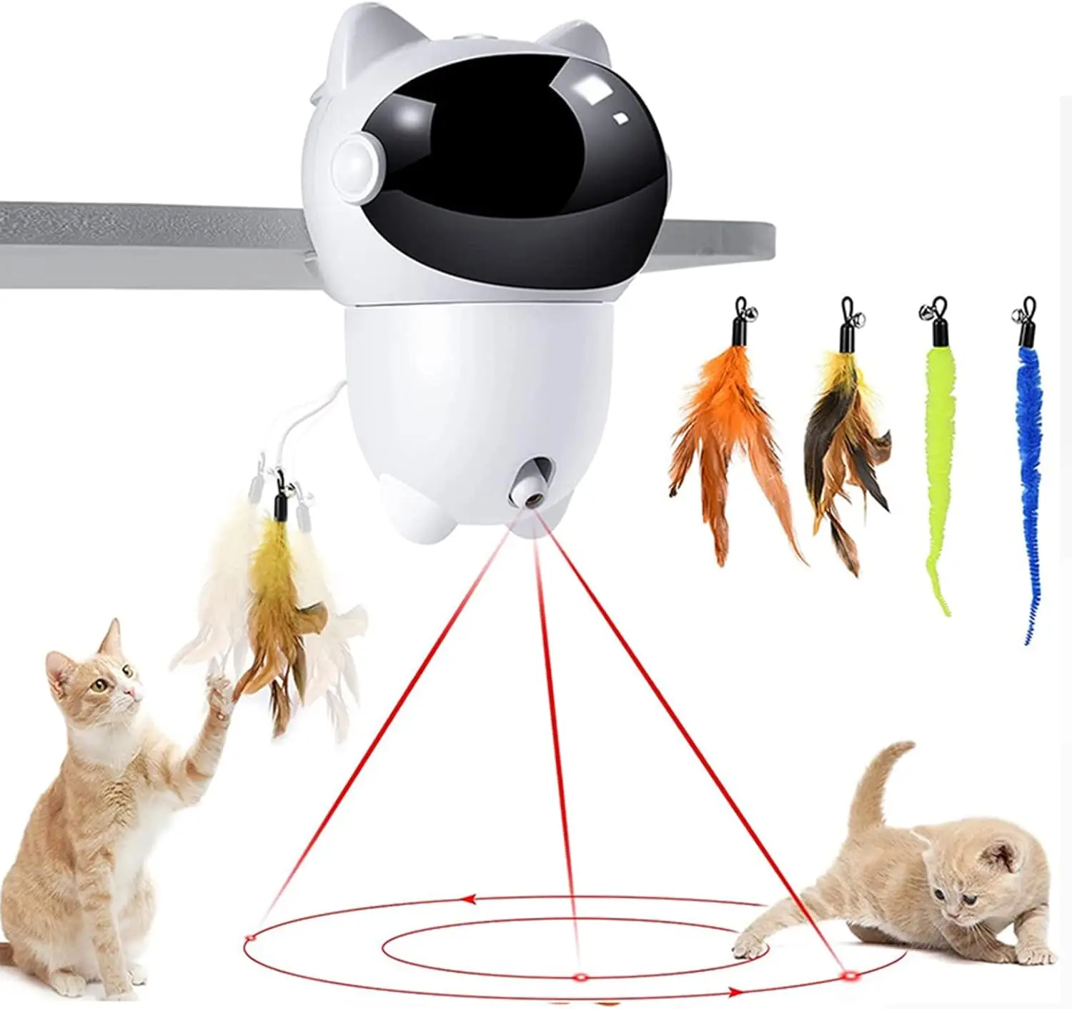 

Pet Cat Toy Interactive Rechargeable Infrared Smart Automatic Interactive Cat Toy Multiple Angles