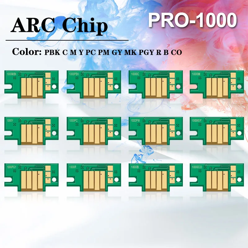 PFI-1000 Pro 1000 ARC Chip For Canon imagePROGRAF PRO-1000 PRO 1000 Chips PFI1000 New Version Ink Cartridge Auto Resettable Chip