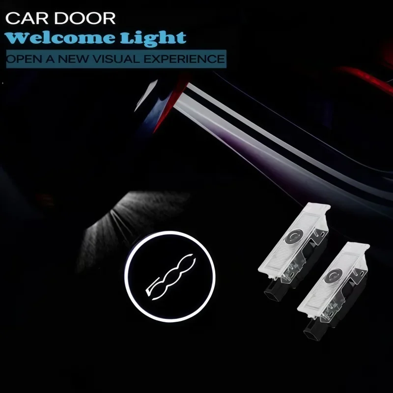 LED Car Courtesy Door Logo Light Ghost Shadow Logo Lamp Door Lamp Welcome Light for FIAT 500x 500L and PUNTO-01 Auto Accessories