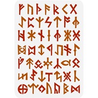 Viking Runes Painting Stencil 8.3x11.7inch Reusable Ancient Alphabet Stencil Viking Theme Runes Pattern Craft Stencil