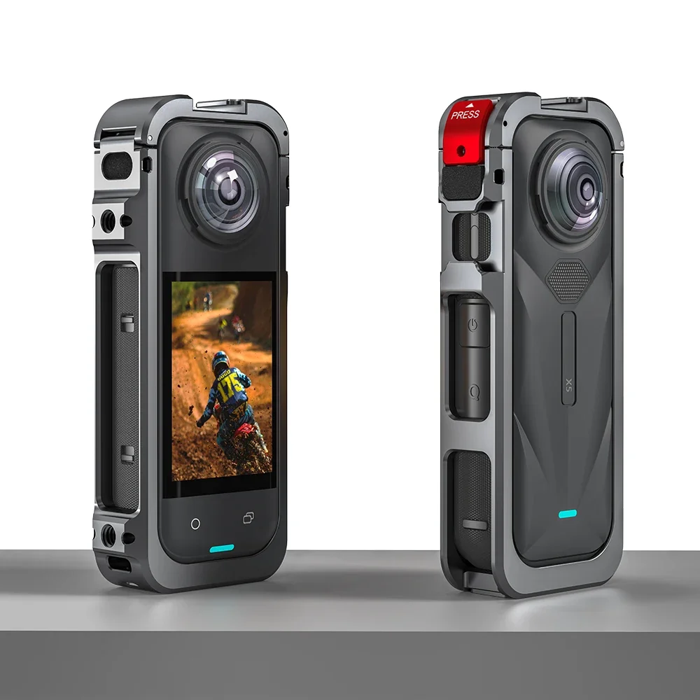 

X5 Cage Metal Protective Case for Insta360 X5 Accessories Camera Aluminum Alloy Frame Cage with Silicone Lens Cover