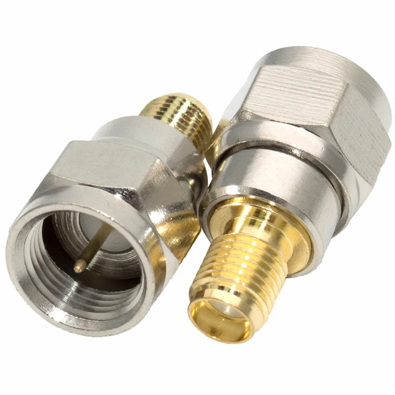 F Male to SMA Female Threaded RF Coaxial Coax Adapter F Type Connector Converter for TV Antennas Cables