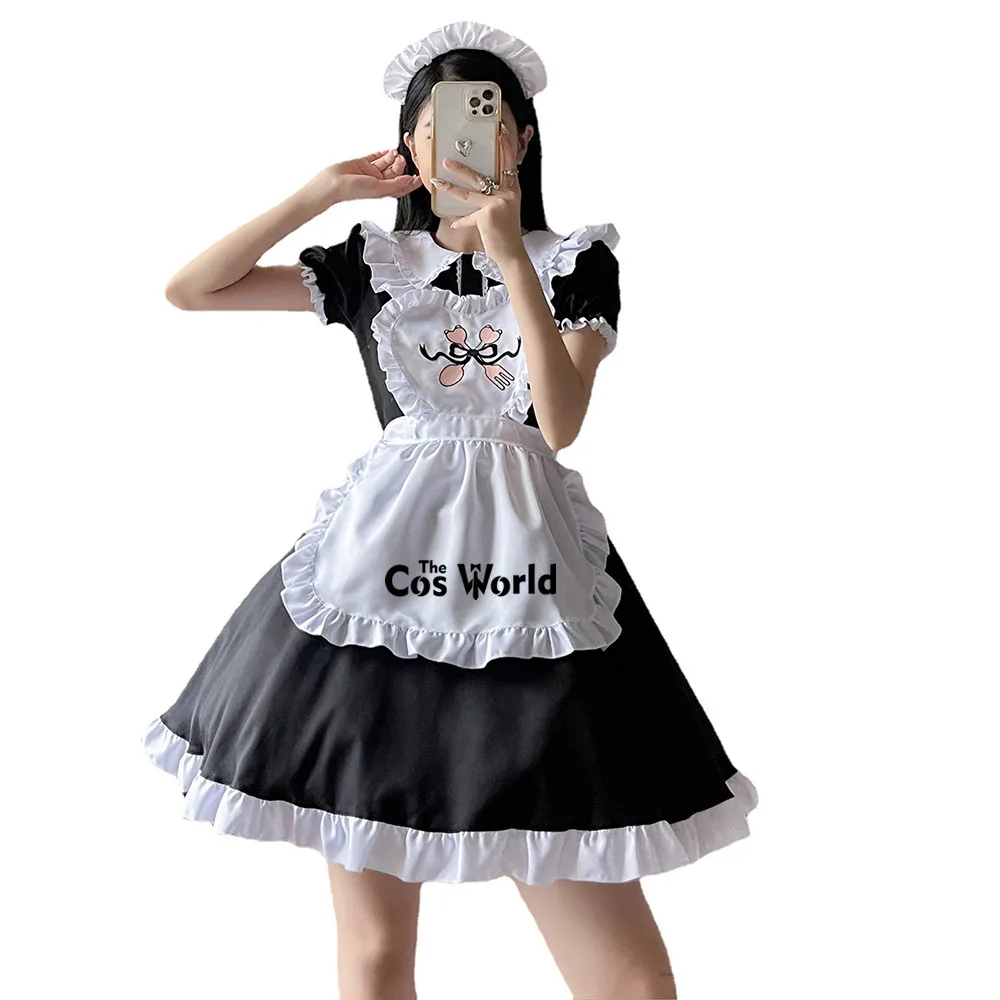 

S-5XL Japanese Lolita Apron Maidservant Maid Cook Restaurant Dress Uniform Outfits Anime Cosplay Costume