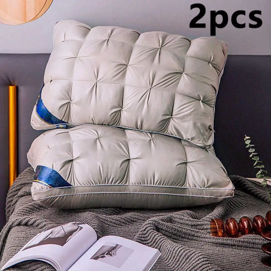 مجموعة وسائد كوين مكونة من 2، مجموعة وسائد كوين داعمة ناعمة مكونة من 2، مجموعة وسائد سرير كوين قياسية/مجموعة وسائد من 2، بديل سفلي