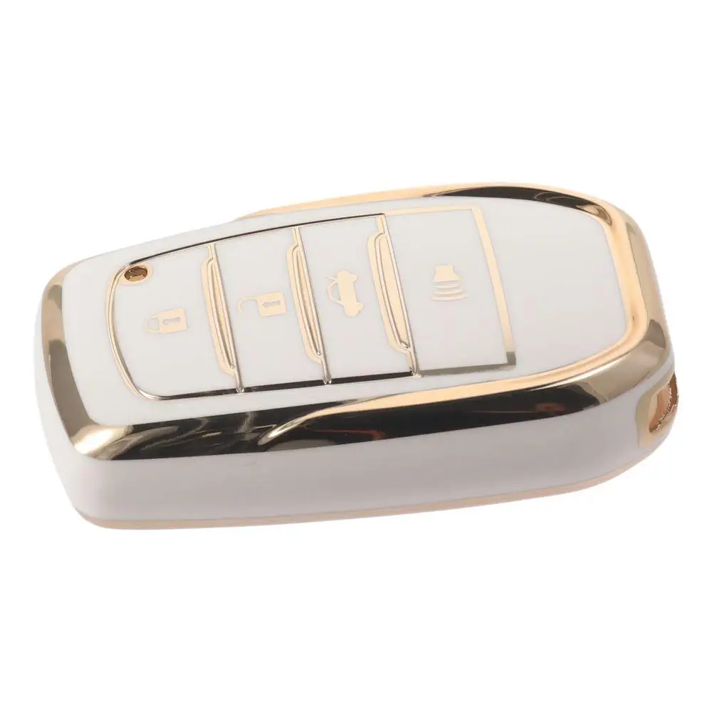 

Чехол для брелока из ТПУ для Toyota, 4-кнопочный защитный чехол для автомобильного ключа с золотым краем, полное покрытие, чехол для брелока