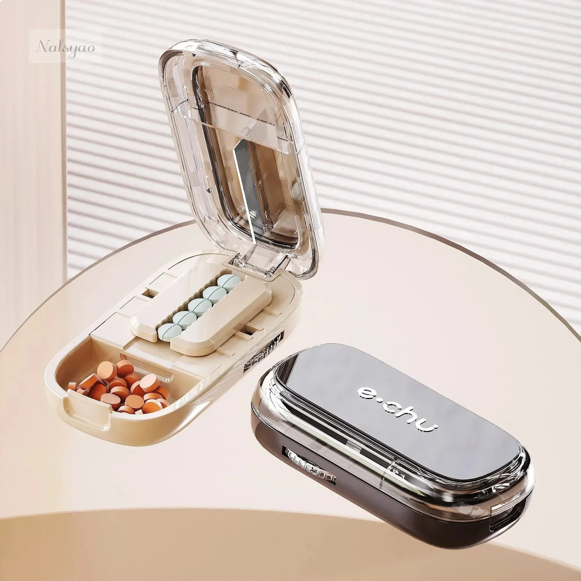 Adjustable Pill Cutter Box Tablet Divider Storage Dustproof Organizer Portable Crusher Medicine Drug Cutter