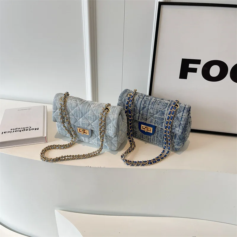 

Стеганая квадратная сумка на цепочке для женщин, минималистичный кошелек через плечо, модная сумка