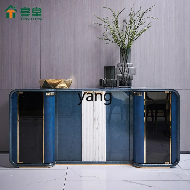 CCL simple restaurant small apartment blue leather art entrance storage stainless steel