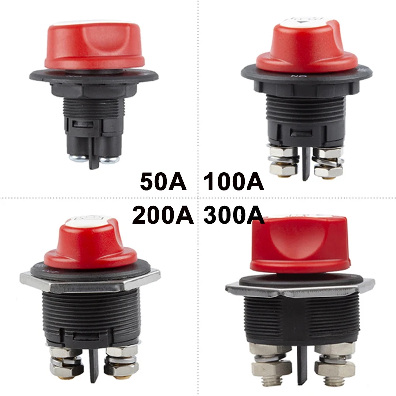 

50A 100A 200A 300A Car Battery Disconnect Cut Off Kill Switch Rotary 12V 24V DC Power Isolator Auto Motorcycle Boat Accessories