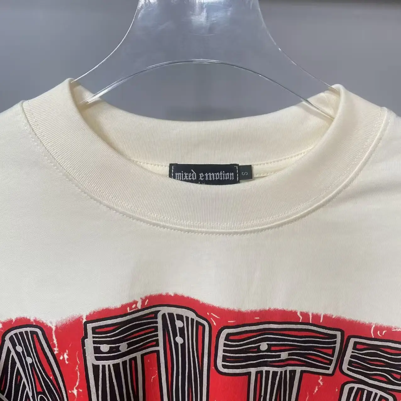 High Quality Designer MIXED-EMOTION Long sleeved T-shirt 100% cotton men's and women's Vintage Printed and hotfix rhinestone High Street Trendy Fashion Hip Hop T-shirt hoodie sweatshirt Pullover view 5