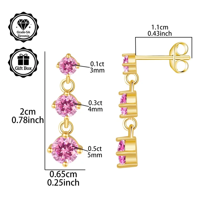 

Иглы LAMVOICE S925 из стерлингового серебра, иглы с цирконием 1,8 карата, День святого Валентина, подарок для дочери, иглы для женщин