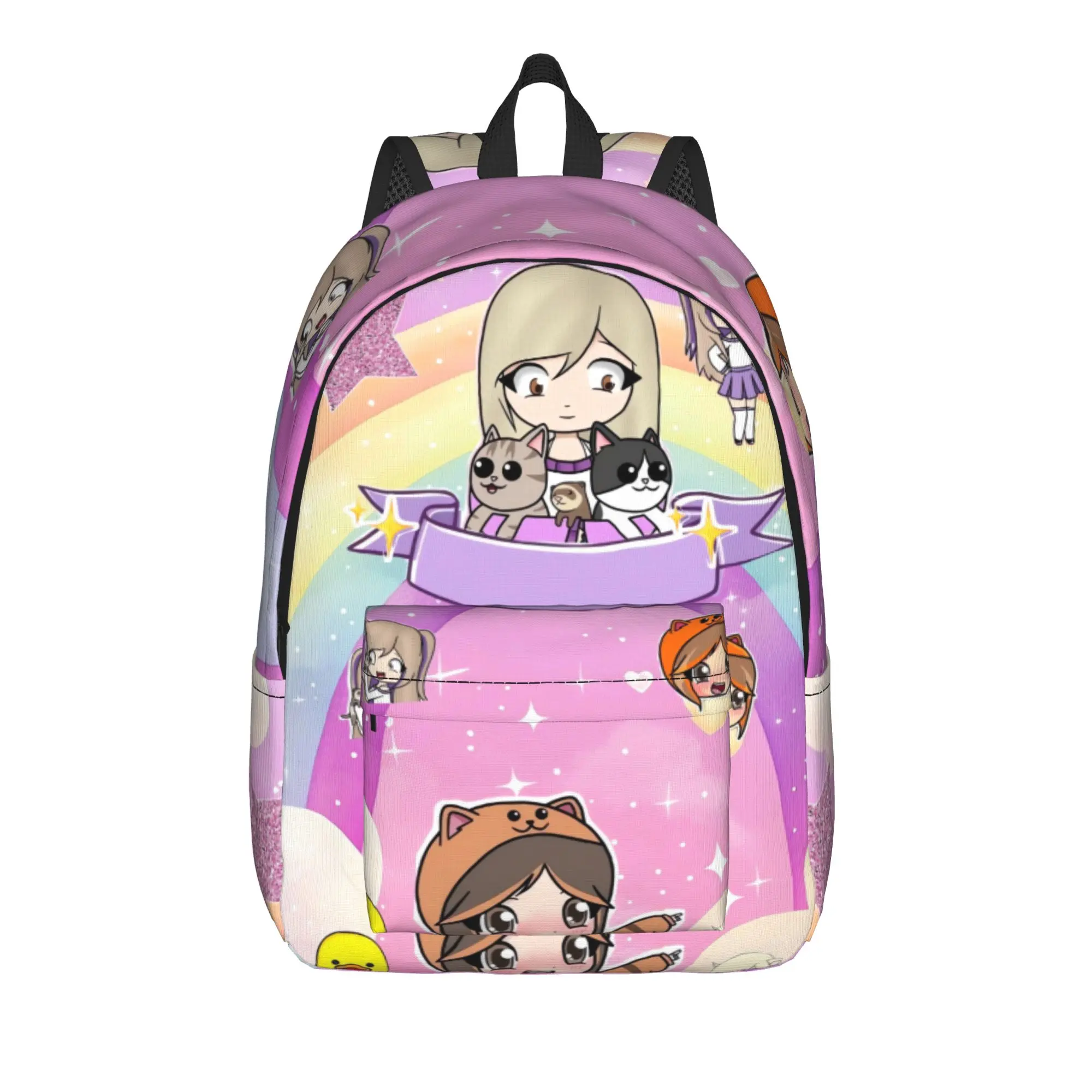 Dreamy Pastel Cartoon Lyna Vallejos Backpack  University Backpacks Female High Quality Big School Bags Kawaii Rucksack