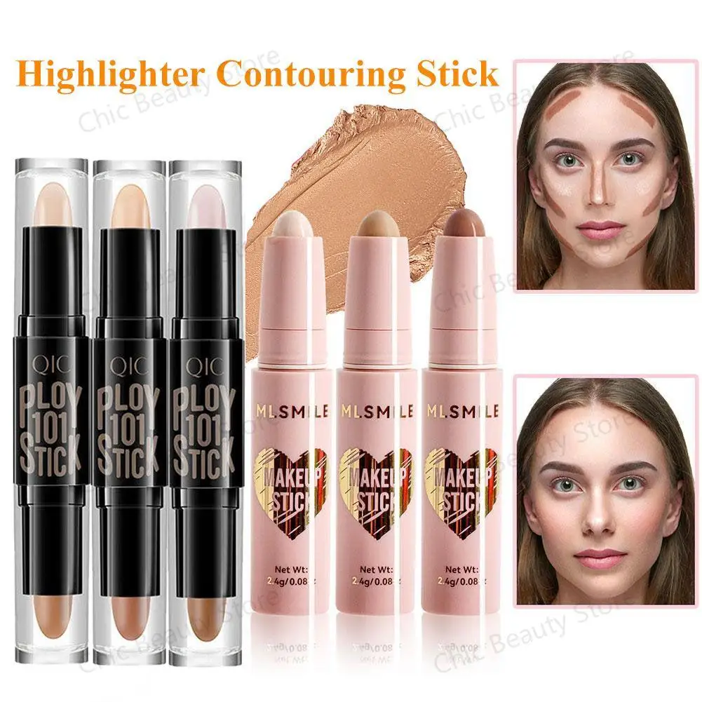 Highlighter Contouring Stick 2 In 1 Concealer Highlight Shadow Face Contouring Makeup Concealer Stick Korea Makeup Pen