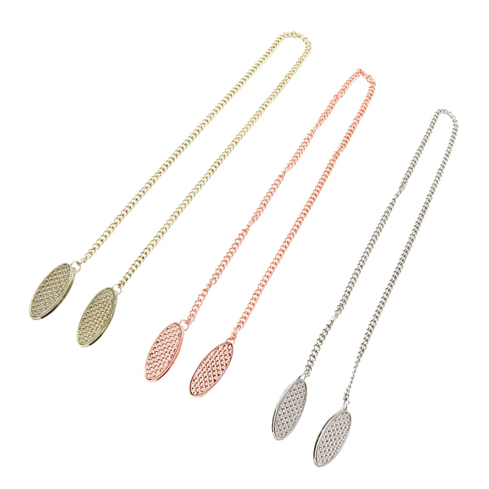 

3pcs Zinc Durable Heavy Clips Duty Napkin Holder Chain Napkin Bib Clip Alligator Clips Protective Bibs