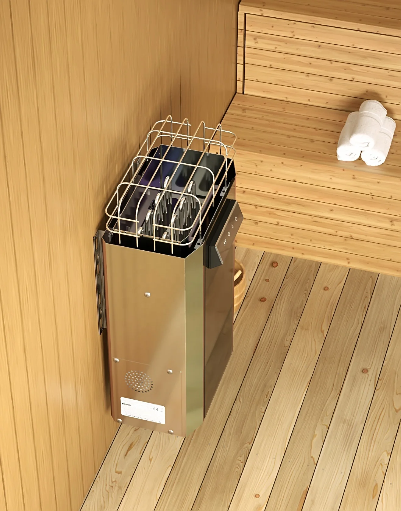 

STEPON 3.5kw 105 Cu.Ft. heating area, electric sauna heater with 3h Timera and internal temperature control for small sauna
