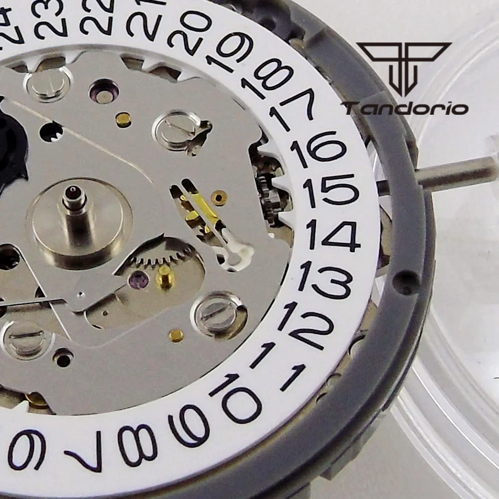 4 o\'clock Crown Genuine 24 Jewels NH35A Mechanical Automatic Watch Movement White Date Winding Stem High Accuracy Watch Parts