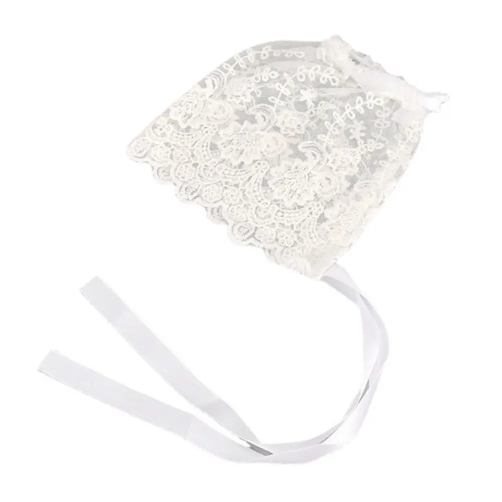 

Легкая кружевная шапочка с рюшами для новорожденных, дышащая, с защитой от солнца, для малышей, с завязками, в стиле принцессы, для фотосессий новорожденных