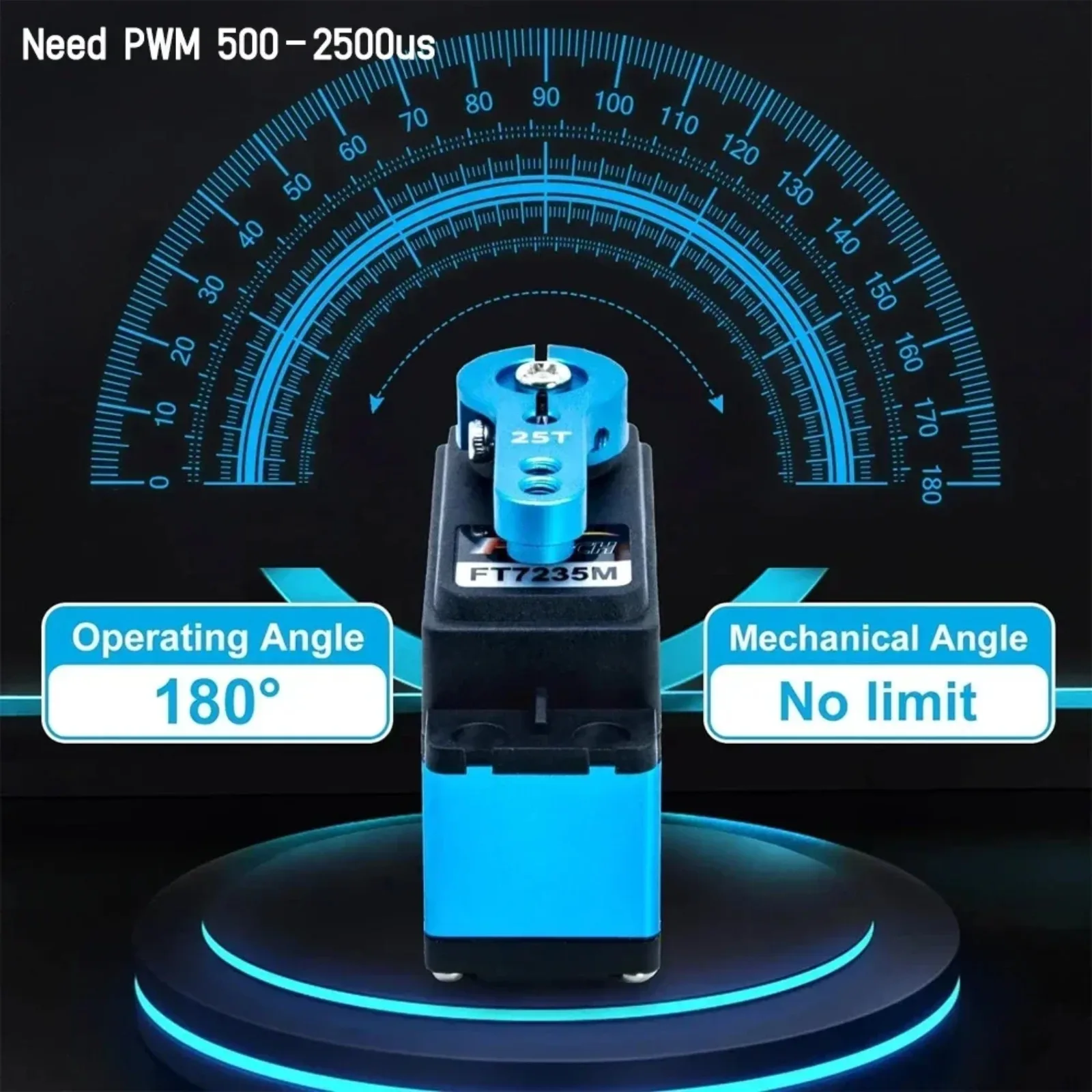 Servo Digital FT7235M, 35KG, sin núcleo, engranaje de acero de alto par, resistente al agua, 6-8,4 V, para coches RC/brazo de Robot/avielos