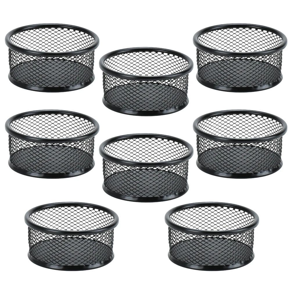 8 Pcs Multifunction Paper Clip Barrel Student Paperclip Container Iron Dispenser Desk Mesh Holders