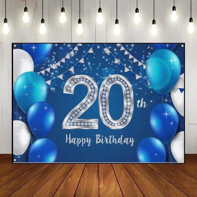 

Party Backdrop Wall Balloon Banner Decoration Prince Princess Photography Custom 20 Years The Breath of Youth Photo Background