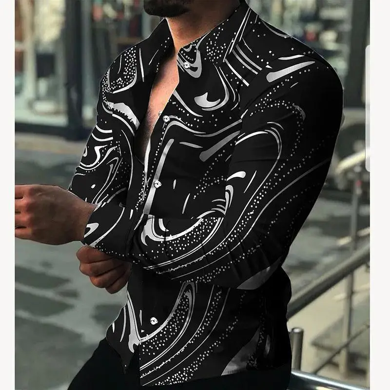 Fashion Hawaiian Shirts Graphic 3d Print Shirts Men Fashion Shirt Long Sleeve Summer Beach Blouse Men\'s Clothing Casual