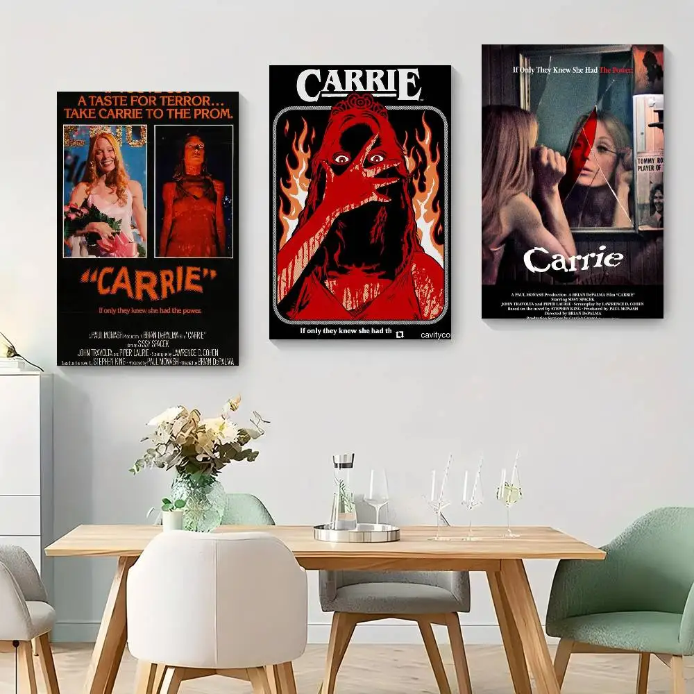 C-Carrie Horror Movies   Good Quality Prints and Posters Waterproof Paper Sticker Coffee House Bar Posters Wall Stickers