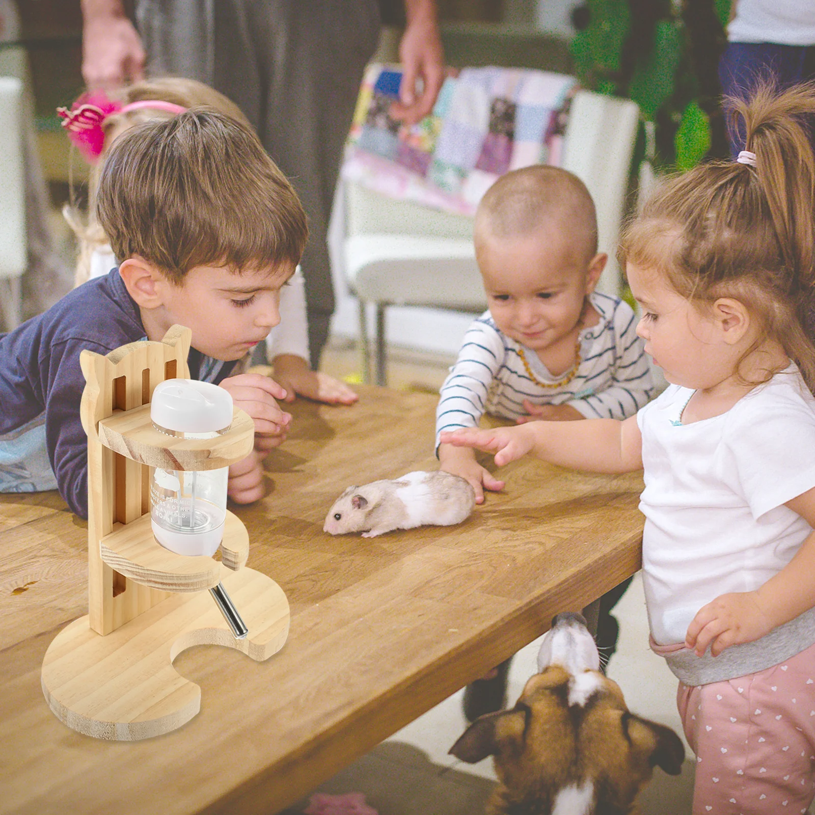 

1 set Water Bottle With Stand Clear Pet Drinking Feeder Leak Proof For Small Clear Hamster Bottle Animals Cage Accessories