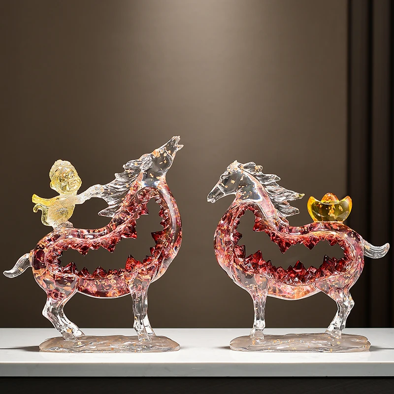 Room Decor,Hollow Transparent Horse Ornaments,Statuette,Living Room TV Cabinet,Wine Cabinet,Office Desktop Figurine Decoration