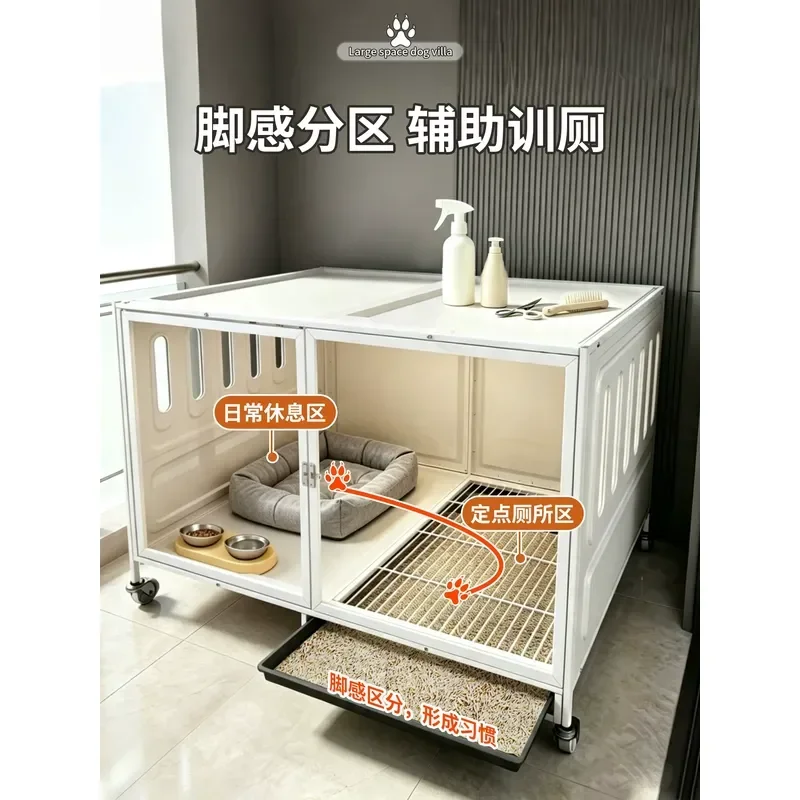 for Dog Villa Household Cage Medium Small Dogs with Toilet Separation One Room One Living Room One Bathroom New Luxury Pet